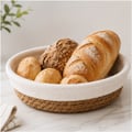 Cesta em palha Natural com Forro Oval Ref. 26207