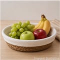 Cesta em palha Natural com Forro Oval Ref. 26207