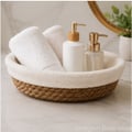 Cesta em palha Natural com Forro Oval Ref. 26207