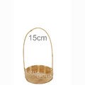 Cesta de Bambu e Palha Trançada Redonda 15cm - R$6,90