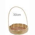 Cesta de Bambu e Palha Trançada Redonda 30cm - R$13,90