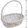 Cesta de Rattan Oval Branca Ref. W6-5 - kit com 3 unidades