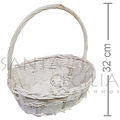 Cesta de Rattan Oval Branca Ref. W6-5 - kit com 3 unidades