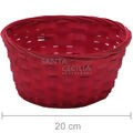 Cesta de Bambu Redonda HL153213 - Vermelha