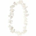 Colar Havaiano de Flores Plástico Branco - 10 unid.