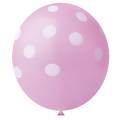 Balão Happy Day 11 Decorado 25 unid. - Confete Rosa c/ Branco