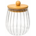 Pote Hermético de Vidro com Tampa de Bambu 12cm Ref. BK-003