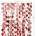 Cortina Metalizada 1x2m Coração - Vermelho Rose