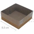 Caixa de Papel Kraft com Tampa de PVC CH-07 8,5x8,5x3,5 cm - 20un.