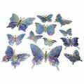 Borboleta Decorativa Holográfica 12 unid. Ref. T-12 Cor:Azul