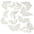 Borboleta Decorativa 12 unid. Ref. F-50 Cor:Branco