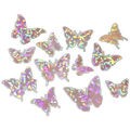 Borboleta Decorativa Holográfica 12 unid. Ref. T-8 Cor:Rosa