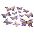 Borboleta Decorativa Holográfica 12 unid. Ref. T-12 Cor:Roxo