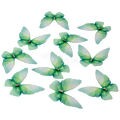 Borboleta Decorativa com Strass12 unid. Ref. JE-01 Cor:Verde