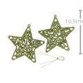 Enfeite Estrela com Glitter Dourado 2 Unid. Ref. HR24-338
