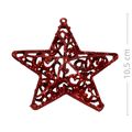 Enfeite Estrela com Glitter vermelho 2 Unid. Ref. HR24-338