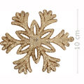 Enfeite de Natal Floco de Neve NTA7038 com Glitter Ouro Velho 3unid.