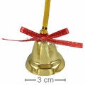 Enfeite de Natal - Sino Dourado com Laço Vermelho - 12 unid. NTA1478