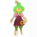 Espantalho no Palito 36cm TD5325 - Menina Vestido Vinho