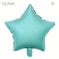 Balão Metalizado Estrela c/Canudo - Azul Bebê 12.7cm 6 unid. - REF. Q00607