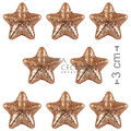 Enfeite de Natal - Estrelas com Glitter Ouro Rosê NTD13006 - 30 unid.