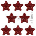 Enfeite de Natal - Estrelas com Glitter Vermelha NTD13006 - 30 unid.