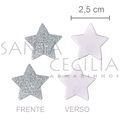 Apliques em EVA - Estrela Prata M - 20 unid.