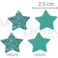 Apliques em EVA - Estrelas Verde M - 20 unid.