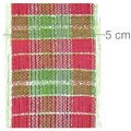 Fita Aramada de Natal 5cm x 3m YJ6097 - Xadrez Verde e Verm.