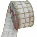 Fita Decorativa 6,3 cm x 9m Xadrez Creme Ref. 25-6134-4