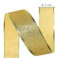 Fita Aramada Decorativa de Natal 6,3cm x 3m YJ6090 Glitter Ouro