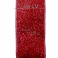 Fita Aramada de Natal 6,3cm x 3m - YJ6090 Vermelha C/ Glitter.