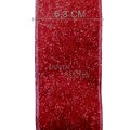 Fita Aramada de Natal 6,3cm x 3m - YJ6090 Vermelha C/ Glitter.