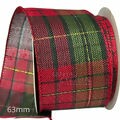 Fita Aramada de Natal 6,3cm x 9m Xadrez Vermelho e Verde - Ref. 8171