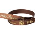 Fita de Cetim Feliz Páscoa ECF 003H Cor 479 Marrom  - 1,5cm x 10m