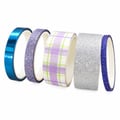 Fitas Adesivas Coloridas em Papel 2m 5 unid. em Diferentes Tamanhos Cores:Azul