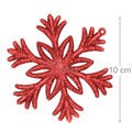 Enfeite de Natal Floco de Neve NTA7038 com Glitter Vermelho 3unid.