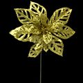Poinsétia Decorativa Glitter Dourado Ref. 6370