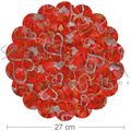 Organza 27 cm Vermelho c/ Corações Dourados