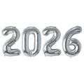 Balão de Número Metalizado kit 2026 - 81 cm Cor:Prata
