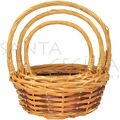 Cesta de Fibra Natural Redonda Ref. W6-2 - kit com 3 unidades