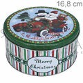 Caixa de Natal Ref. 03355 Metal Redonda - 2 UNID - Merry Christmas