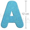 Letra em EVA Azul Bebê com Glitter - A