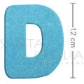 Letra em EVA Azul Bebê com Glitter - D
