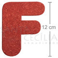 Letra em EVA Vermelho com Glitter - F