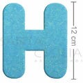 Letra em EVA Azul Bebê com Glitter - H