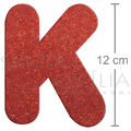 Letra em EVA Vermelho com Glitter - K