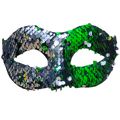Máscara de Carnaval Paetê Ref. XK - 01 Cores:Verde/Prata