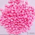 Miçanga Círculo 6mm -Rosa / Letra Branca - 24gr