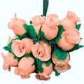 Mini Botão de Rosa 100 unidades - Salmão / Verde